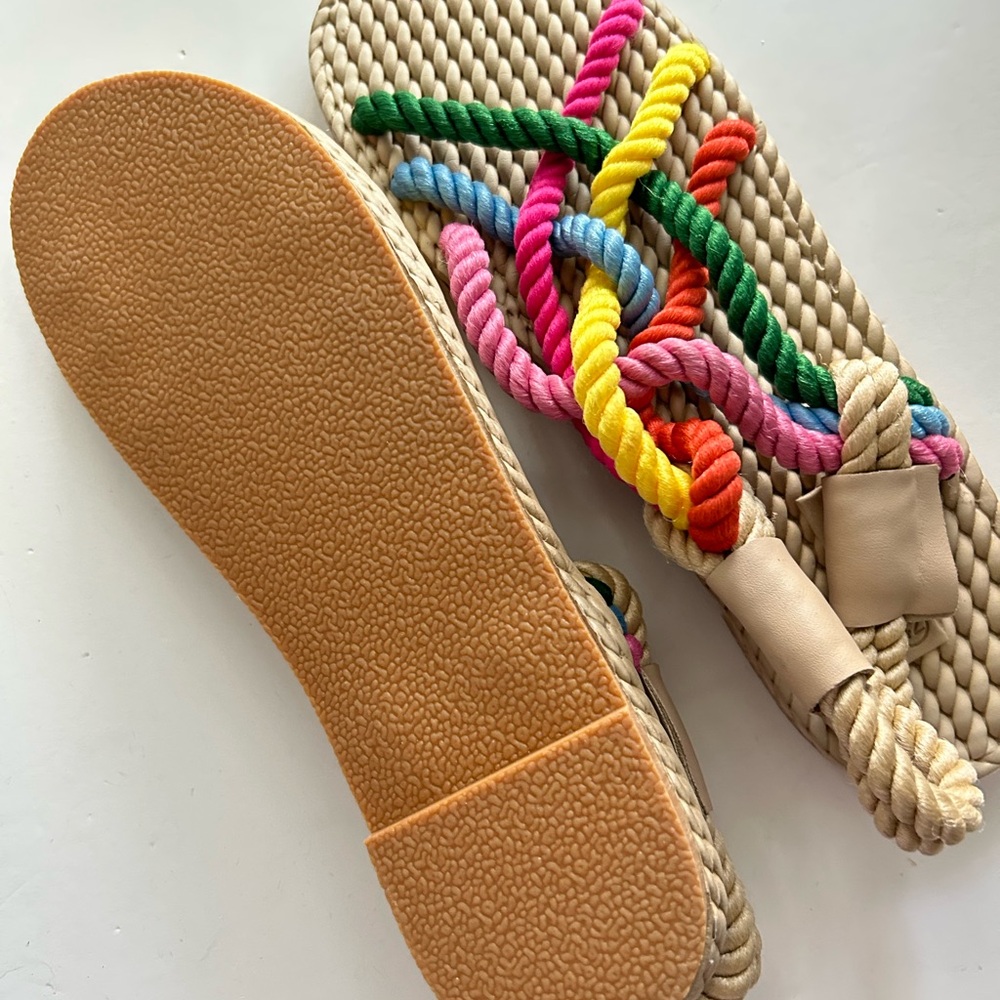 The Rainbow Color Rope Sandals - Picture 2 of 3